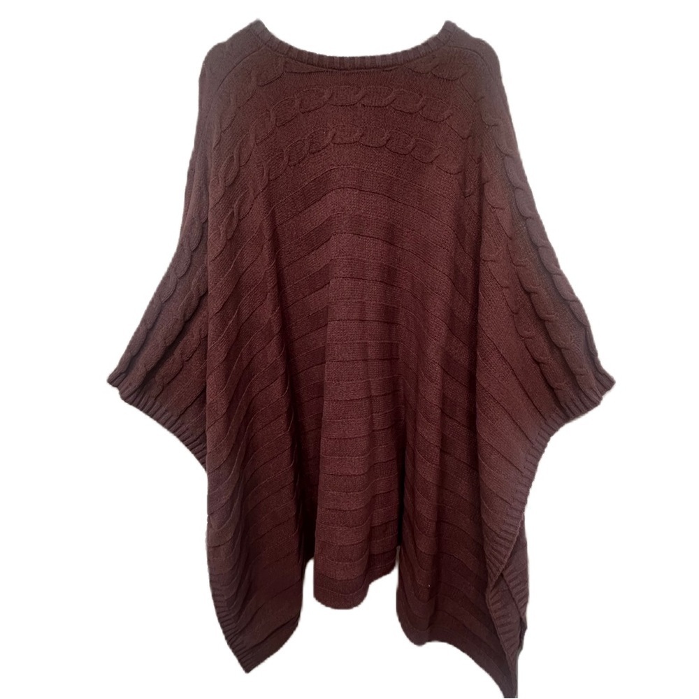 Lisa Rinna Collection Cable Knit Poncho Size M/L - Picture 2 of 11